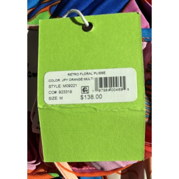 Sam Edelman Dress Sz M NWT Floral Pleated Midi Bohemian Glam Coastal Romantic - Picture 5 of 5